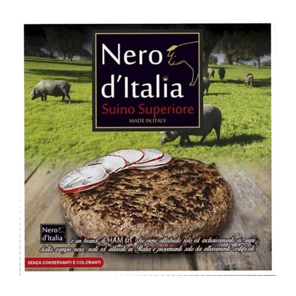 HAMBURGER PELATELLA MAIALINO NERO 12 PZ DA 200 GR