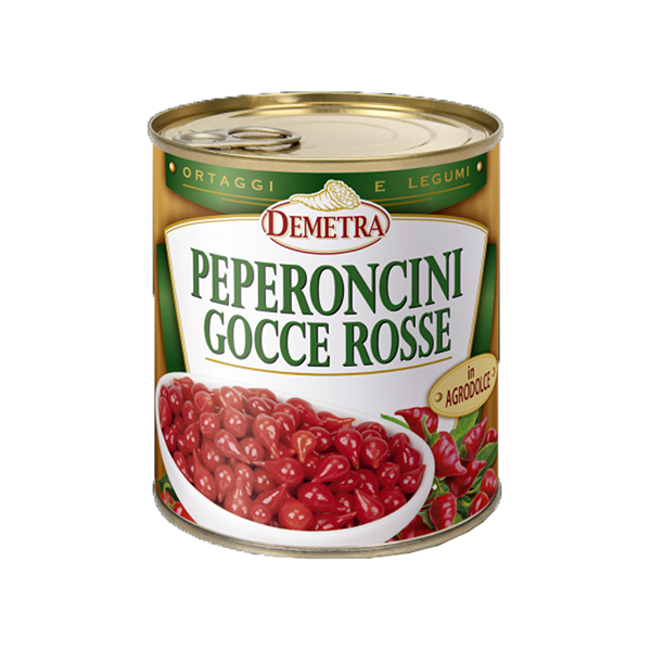 PEPERONCINI GOCCE ROSSE IN AGRODOLCE DA 790 GR DEMETRA