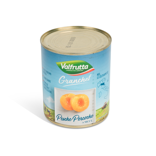 PESCHE SCIROPPATE A META’ DA 480 GR VALFRUTTA