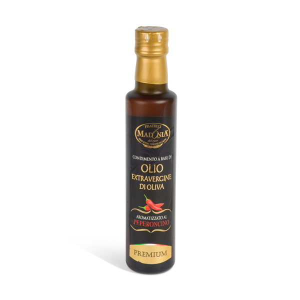 OLIO EXTRAVERGINE DA 250 ML AROMATIZZATO AL PEPERONCINO