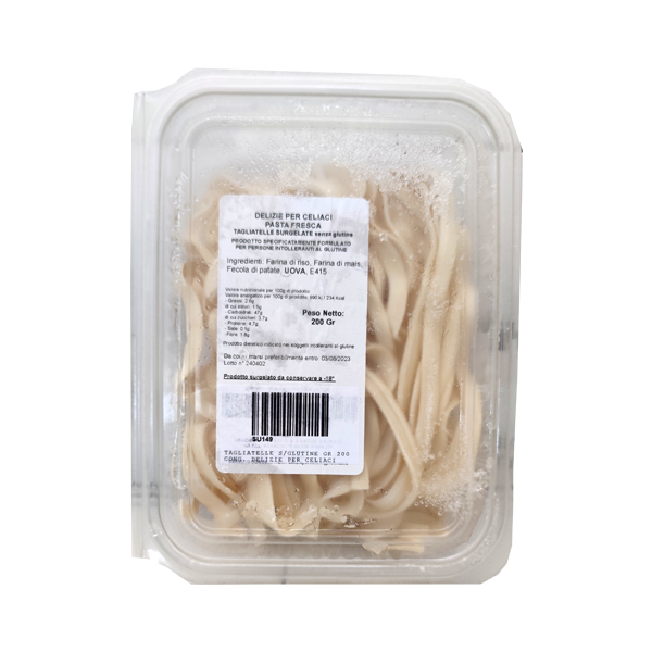 TAGLIATELLE SENZA GLUTINE CONGELATE DA 200 GR DELIZIE PER CELIACI